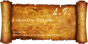 Lukovics István névjegykártya