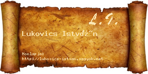 Lukovics István névjegykártya